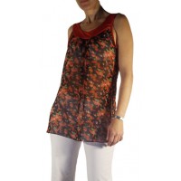 blusa sin mangas gasa