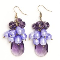 Aros Ramillete, cristal amatista 