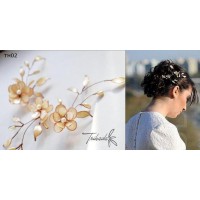 Tocado Mini flores con hojas - Accesorios para Novias