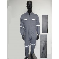 Overol Poplin con Reflectante Azul Marino-Gris