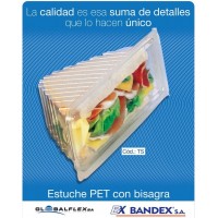 Estuche Pet con bisagra para sandwiches
