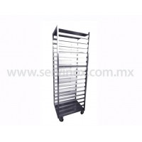 Carro Rack De Una Columna En Acero Inoxidable
