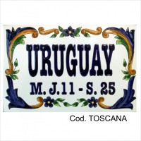 Numeros de puerta en ceramica estilo mayolica
