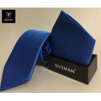Conjunto corbata y pauelo azuln