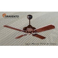 Ventilador de Lujo Marrn con Palas de Cuero