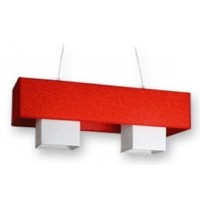 COLGANTE RECTANGULAR DE TELA DE 2 LUCES